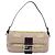 Borsa a tracolla FENDI Mamma Baguette in tela con perline beige argento Auth 189253SM - vista 2