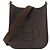 HERMÈS - Borsa a tracolla Evelyne 16 mini Hermès in pelle Clemence marrone ebano