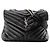 SAINT LAURENT - Borsa a tracolla Loulou Medium in pelle liscia nera Nero