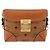 Bolsa de ombro MCM Vicetos em PVC e couro marrom com detalhes dourados Auth ka5379 - vista 2