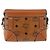 Bolsa de ombro MCM Vicetos em PVC e couro marrom com detalhes dourados Auth ka5379 - vista 3