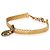 Collana choker Gucci con testa di leone e doppia G placcata in oro - vista 2