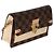 Onthego Louis Vuitton Vavin Chain Wallet in tela Damier Ebene crema Marrone - vista 4