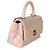 Borsa Chanel Mini Coco Top Handle Flap in Caviar Trapuntato Iridescente Rosa Chiaro Metallico - vista 4