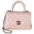 Borsa Chanel Mini Coco Top Handle Flap in Caviar Trapuntato Iridescente Rosa Chiaro Metallico - vista 8