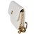 Gabrielle Clutch Chanel White Quilted Lambskin Pearl Crush Con Catena Bianco - vista 3
