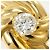 Autre Marque 18K Gelbgold-Ring mit Diamant Golden - Ansicht 2