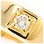 Autre Marque 18K Gelbgold-Ring mit Diamant Golden - Ansicht 2