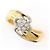 Autre Marque 18K Gelbgold- und Platin-Ring mit Diamant Golden