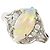 Autre Marque Platinring mit Opal und Diamant