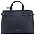 Burberry Banner in pelle e tela House Check Medium Blu navy
