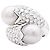 Autre Marque „Toi & Moi“-Ring, Weißgold, Perlen, Diamanten