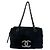 Borsa a tracolla tote Chanel Coco Mark in pelle di vitello Nero
