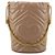 Gucci Borsa a tracolla a secchiello GG Marmont in pelle trapuntata beige con catena - vista 3
