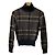 Autre Marque Dries Van Noten Rollkragen-Strickpullover mit Karomuster Schwarz Beige
