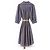 Sessun Gestreiftes Midi-Kleid SERIFOS mit Gürtel Braun Blau - Ansicht 2
