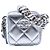 Borsa Chanel Coco Punk Cube in agnello metallizzato argento