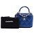 Chanel Blue Mini CC Matelassé in agnello con manico superiore e catena Vanity Case - vista 7