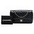 Chanel Black Medium Classic Chevron Crumpled Calfskin Double Flap Nero - vista 7