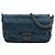 Chanel Blue Medium Quilted Iridescent Calfskin Coco Daily Flap Blu scuro