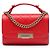 Chanel Red Small Quilted Grained Calfskin Label Click Flap Rosso