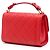 Chanel Red Small Quilted Grained Calfskin Label Click Flap Rosso - vista 2