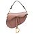 Borsa Saddle mini in pelle di vitello liscia marrone Dior Carne