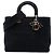 Dior Cannage Lady D Lite en lona bordada negra Large Negro