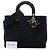 Dior Cannage Lady D Lite en lona bordada negra Large Negro - vista 7