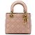 Dior Lady Dior Supple in agnello cannage con borchie rosa Small
