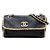 Chanel Black CC Raffia Fringe Trimmed Calfskin Chain Flap