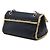 Chanel Black CC Raffia Fringe Trimmed Calfskin Chain Flap - vista 2