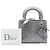 Lady Dior em cetim cinza mini com detalhes cannage e adornos de cristal Dior - vista 5