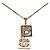 Collana con pendente Chanel Gold CC placcato oro Strass No 5 Double Square D'oro - vista 2