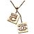 Collana con pendente Chanel Gold CC placcato oro Strass No 5 Double Square D'oro - vista 3