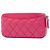 Clutch Chanel Pink CC de piel de cordero acolchada con doble cremallera y cadena Rosa - vista 2