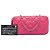 Clutch Chanel Pink CC de piel de cordero acolchada con doble cremallera y cadena Rosa - vista 6