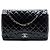 Chanel Black Maxi Classic Patent Double Flap