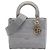 Dior Grau Medium Bestickte Canvas Cannage Lady D Lite Braun