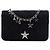 Chanel Black Quilted Suede Cocostellar Wallet on Chain Schwarz
