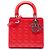 Lady Dior Cannage aus Lackleder rot, Größe Medium
