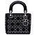 Lady Dior Mini in raso nero con cannage e decorazioni in cristallo Dior