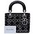Lady Dior Mini in raso nero con cannage e decorazioni in cristallo Dior - vista 7