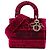 Dior Red Medium Embroidered Velvet Roses Lady D Lite Rosso