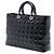 Dior Black Extra Large Patent Cannage Lady Dior Nero - vista 2