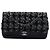 Chanel Black Medium Classic Tweed e Caviar Double Flap Nero