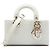 Dior White Micro Patent Cannage Lady D Joy Bianco
