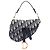 Dior Blue Mini Oblique Canvas Saddle Bag Blau Marineblau