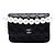 Chanel Black CC trapuntato in agnello Maxi con tracolla a catena con perle Nero