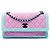 Chanel Pink CC Quilted Bicolor Tweed Flap Rosa